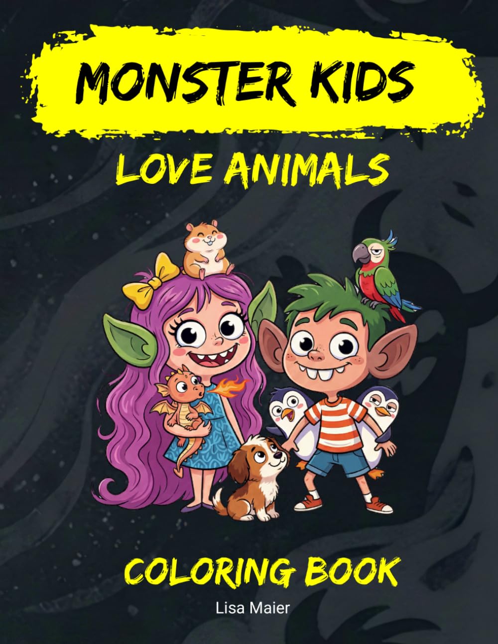 Monster kids love animals - English cover
